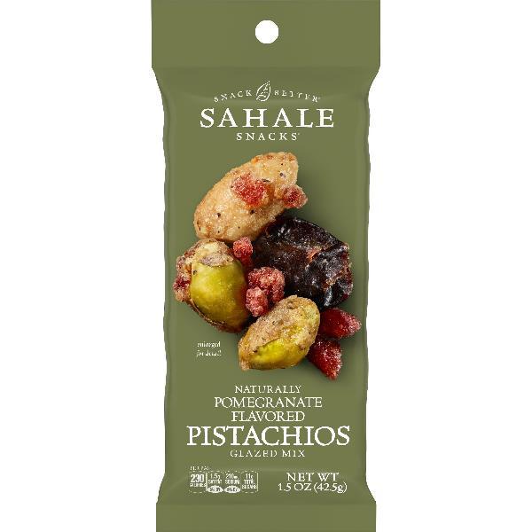 Sahale Pomegranate Pistachios Glazed Mix Pack 1.5 Ounce Size - 108 Per Case.