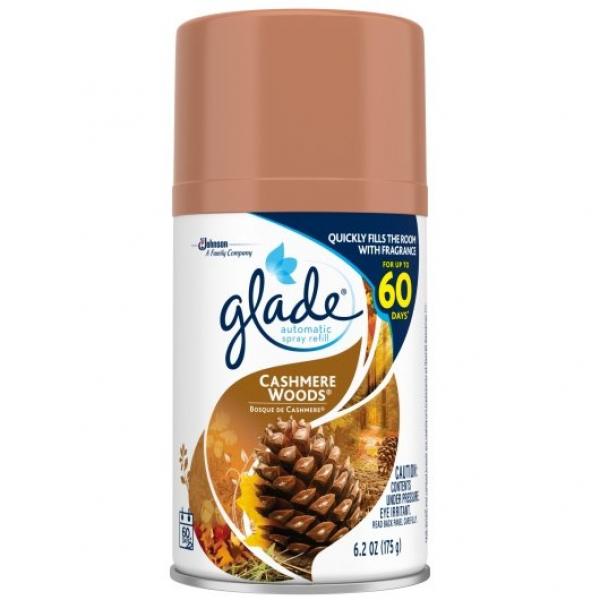 Glade Automatic Spray Refill Cashmere Woods 6.2 Ounce Size - 6 Per Case.