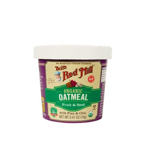 Bob's Red Mill Organic Fruit & Seed Oatmeal Cup 2.47 Ounce Size - 12 Per Case.