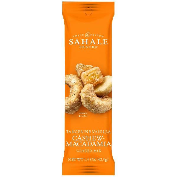 Sahale Tangerine Vanilla Cashew Macadamia Glazed 1.5 Ounce Size - 18 Per Case.