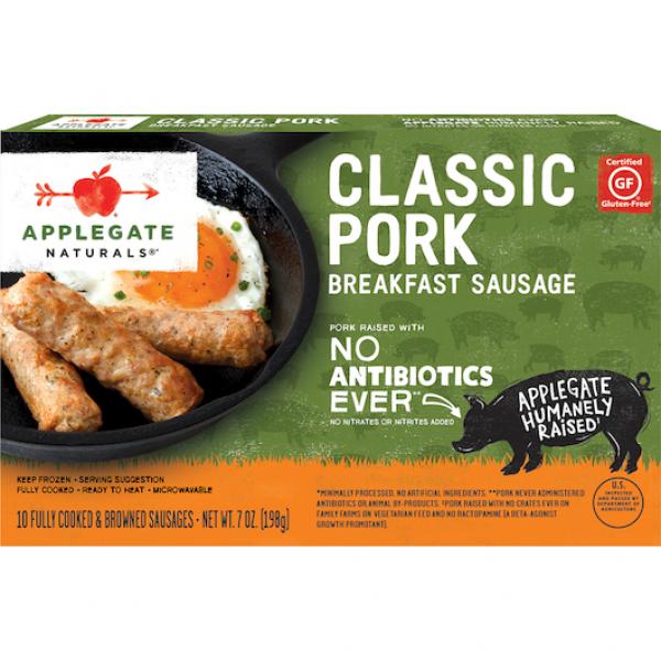 Applegate Breakfast Sausage Pork Classic 7 Ounce Size - 12 Per Case.