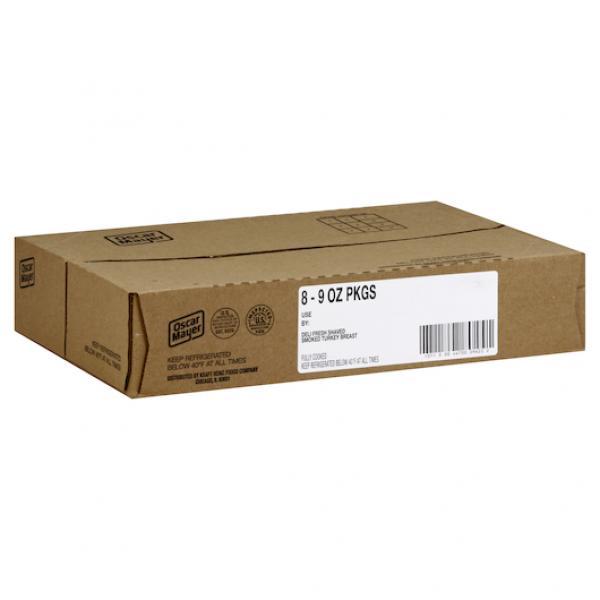 Oscar Mayer Deli Shaved Smoked Turkey Breast, 9 Ounce Size - 8 Per Case.