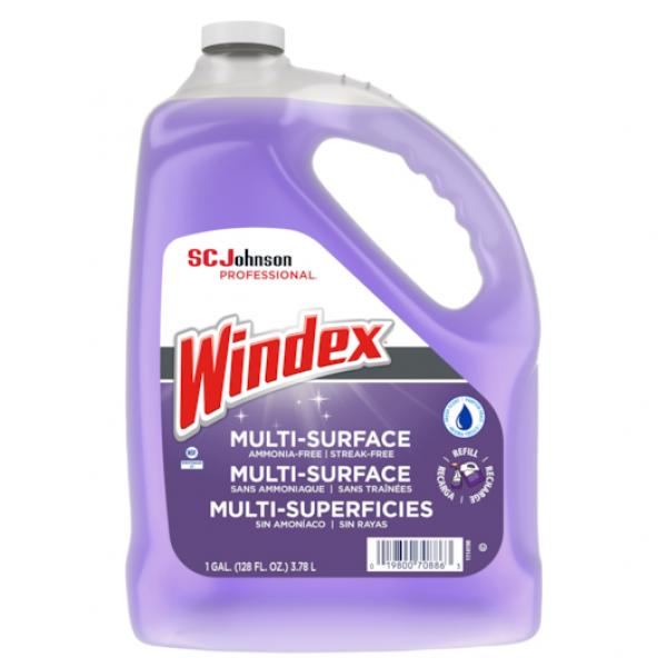 S.C. Johnson Consumer Windex Non-Ammoniated Gallon 128 Fluid Ounce - 4 Per Case.