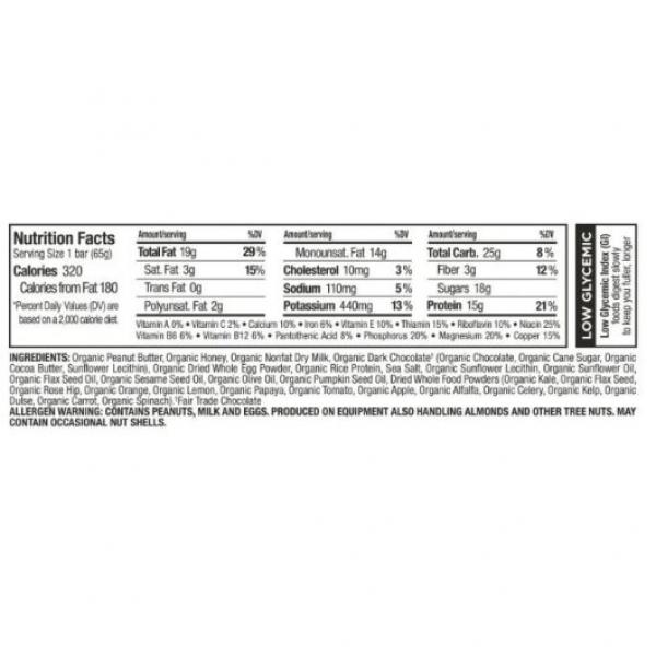 Perfect Bar Dark Chocolate Chip Peanut Butter Master 2.3 Ounce Size - 16 Per Case.
