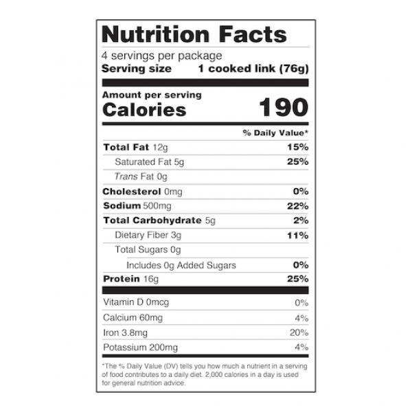Beyond Meat Beyond Sausage™ Brat Original 14 Ounce Size - 8 Per Case.