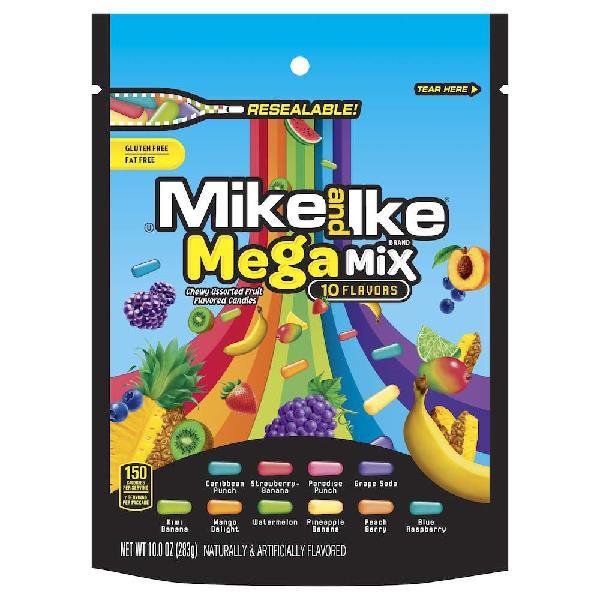 Mike And Ike® Mega Mix Stand Up BagDrc 10 Ounce Size - 8 Per Case.