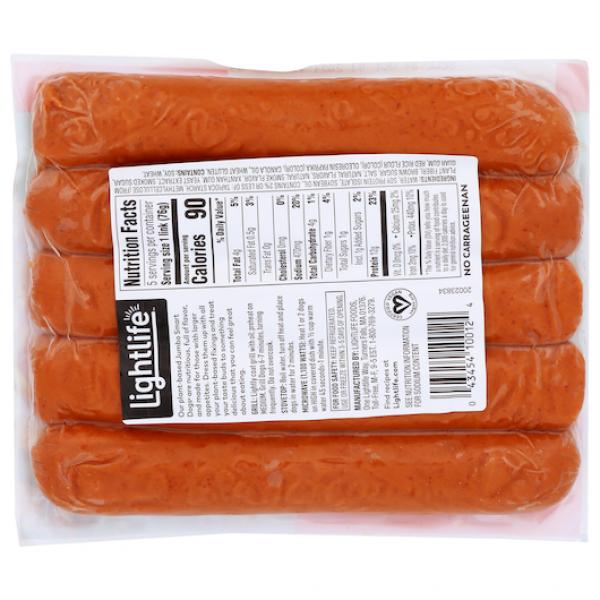 Lightlife Smart Jumbo Dog 13.5 Ounce Size - 12 Per Case.