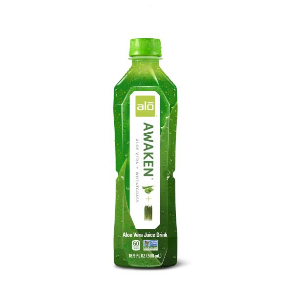 Alo Drink Awaken Aloe & Wheatgrass 16.9 Fluid Ounce - 12 Per Case.