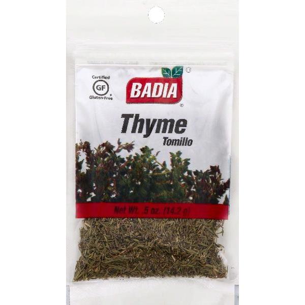 Badia Thyme Leaves 0.5 Ounce Size - 576 Per Case.