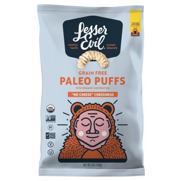 Lesserevil Paleo Puff No Cheese Cheese 5 Ounce Size - 9 Per Case.