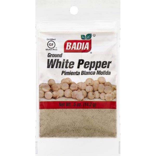 Badia Pepper Ground White 0.5 Ounce Size - 576 Per Case.