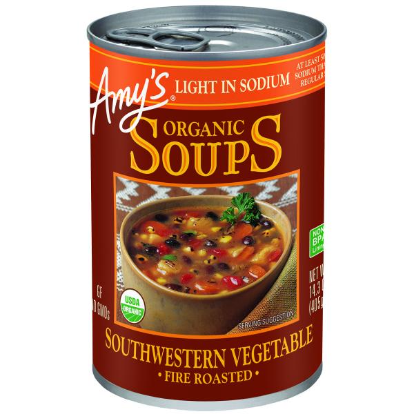 Organic Fire Roasted Southwestern Vegetable Soup 14.3 Ounce Size - 12 Per Case.