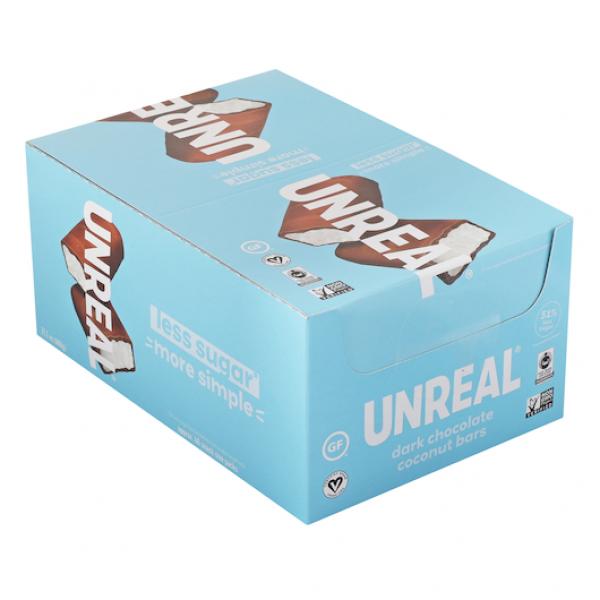 Unreal Brands Dark Chocolate Coconut Bars 0.53 Ounce Size - 240 Per Case.