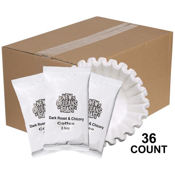 New Orleans Roast Coffee And Chicory 2.5 Ounce Size - 36 Per Case.