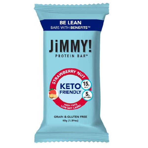 Jimmybar! Strawberry Macadamia Nut 1.59 Ounce Size - 144 Per Case.