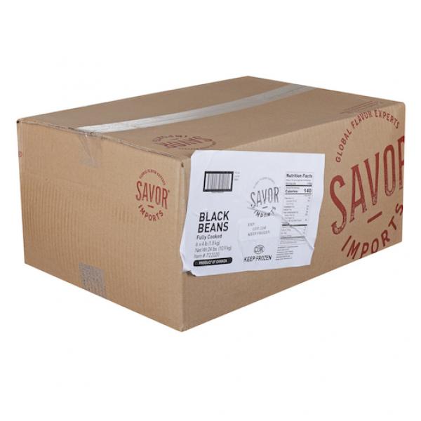 Savor Imports Black Beans Cooked Individualquick Frozen 4 Pound Each - 6 Per Case.