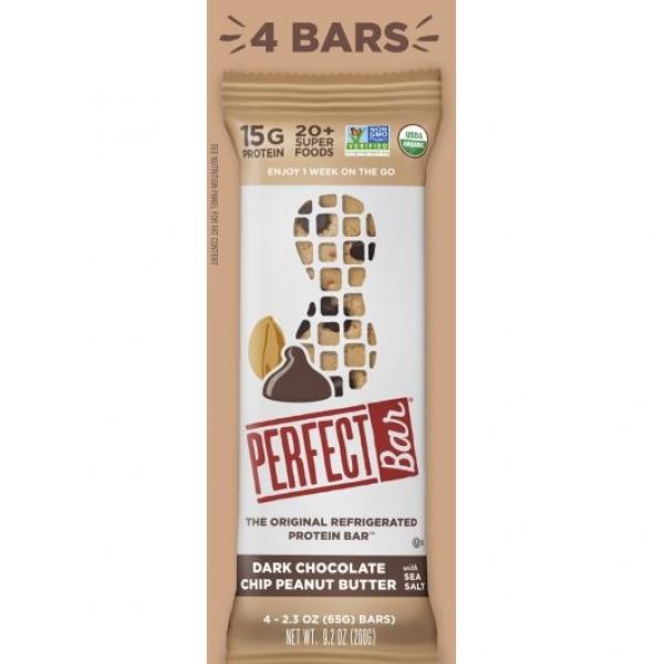 Perfect Bar Dark Chocolate Chip Peanut Butter 9.2 Ounce Size - 4 Per Case.
