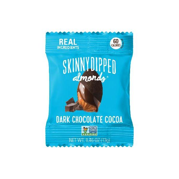 Skinny Dipped Almonds Dark Chocolate Cocoa Almonds 0.46 Ounce Size - 24 Per Case.