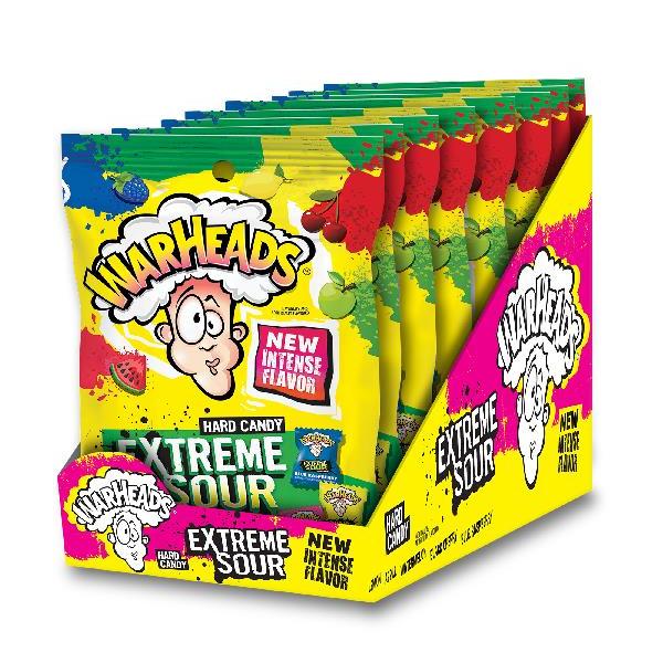 Extreme Sour Hard Candy Peg Bag 3.25 Ounce Size - 8 Per Case.