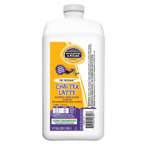 Oregon Chai Original Chai Super Concentrate 0.5 Gallon - 4 Per Case.