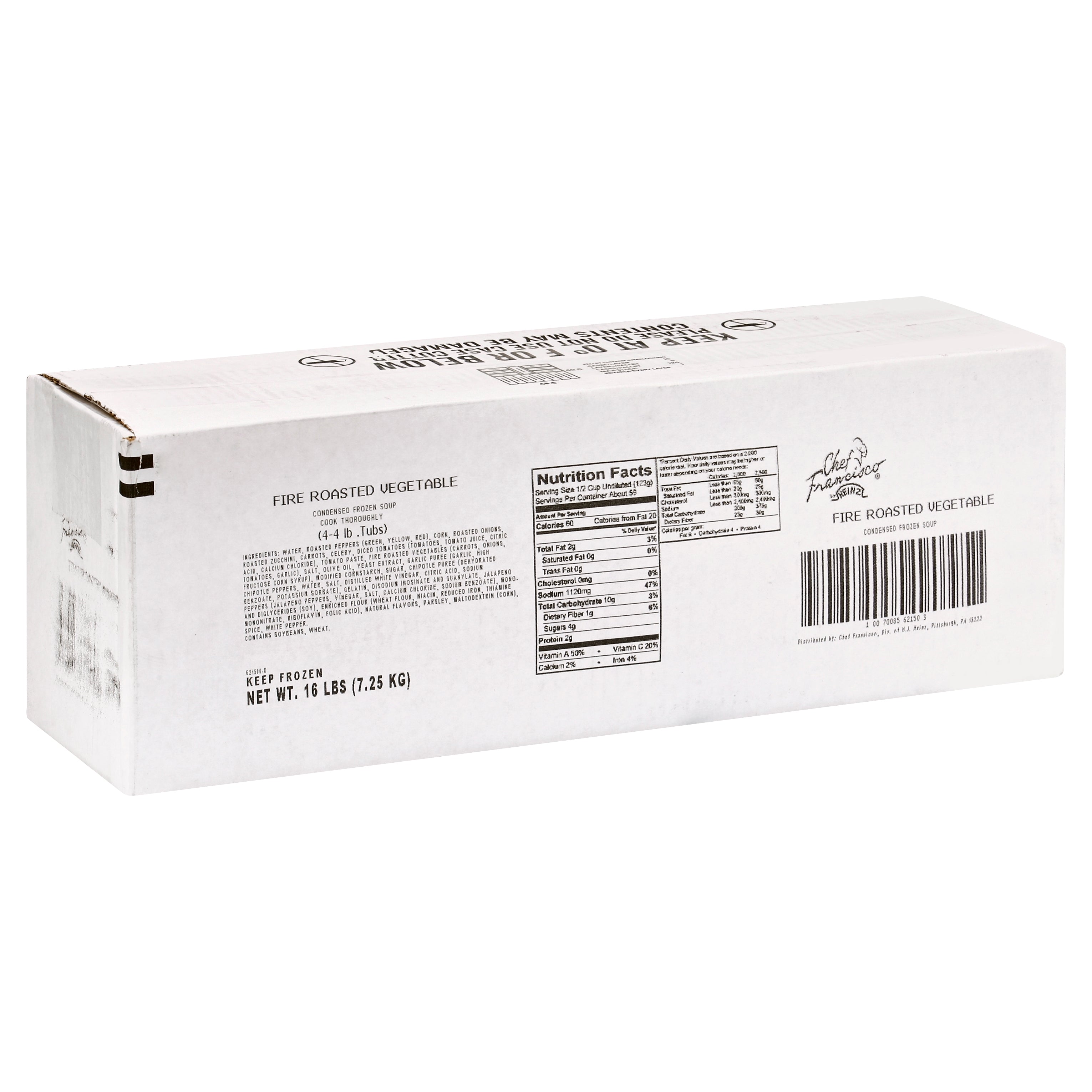 Chef Francisco Fire Roasted Vegetable Soup, 4 Pound Each - 4 Per Case.