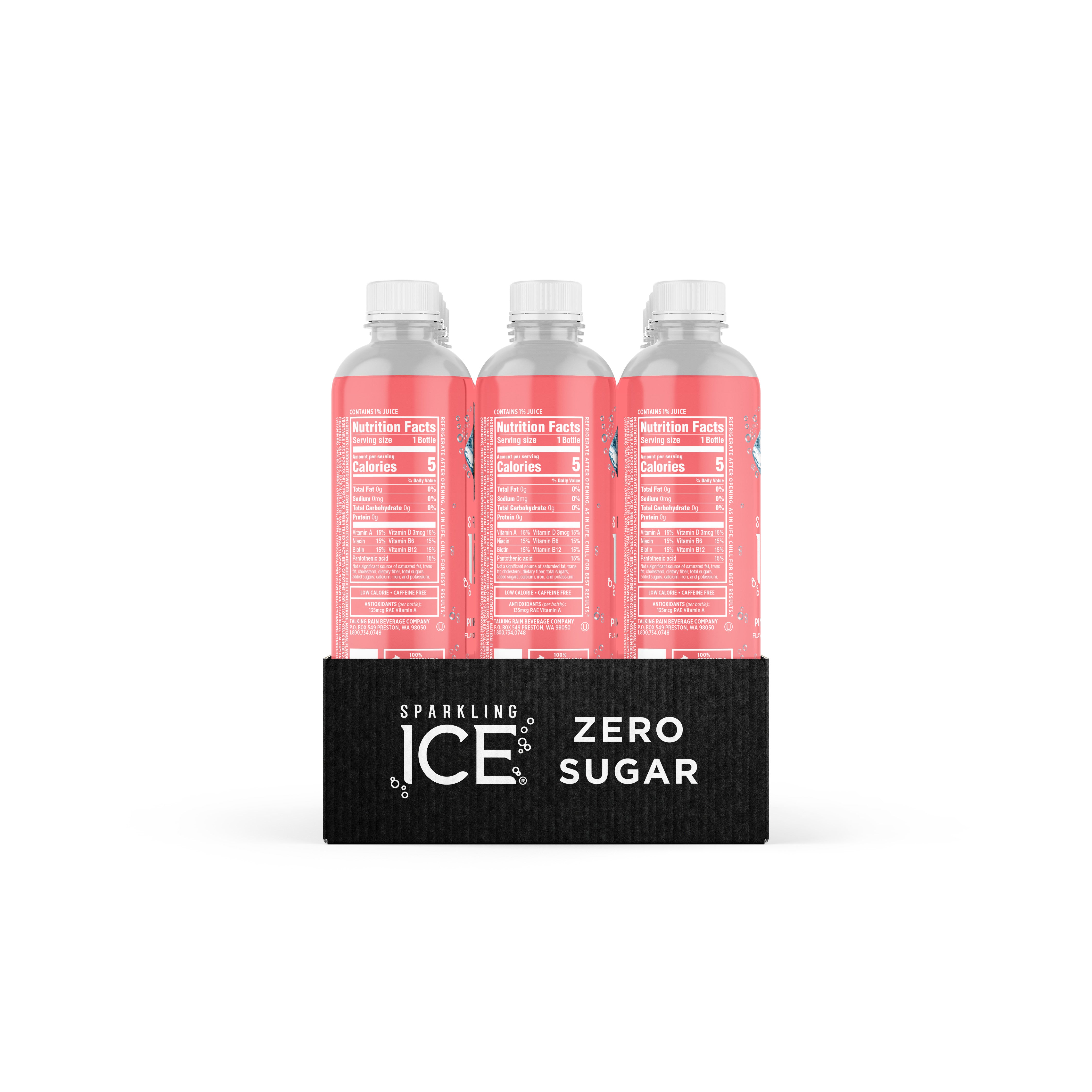 Sparkling Ice Pink Grapefruit With Antioxidants And Vitamins Zero Sugar Bottle 17 Fluid Ounce - 12 Per Case.