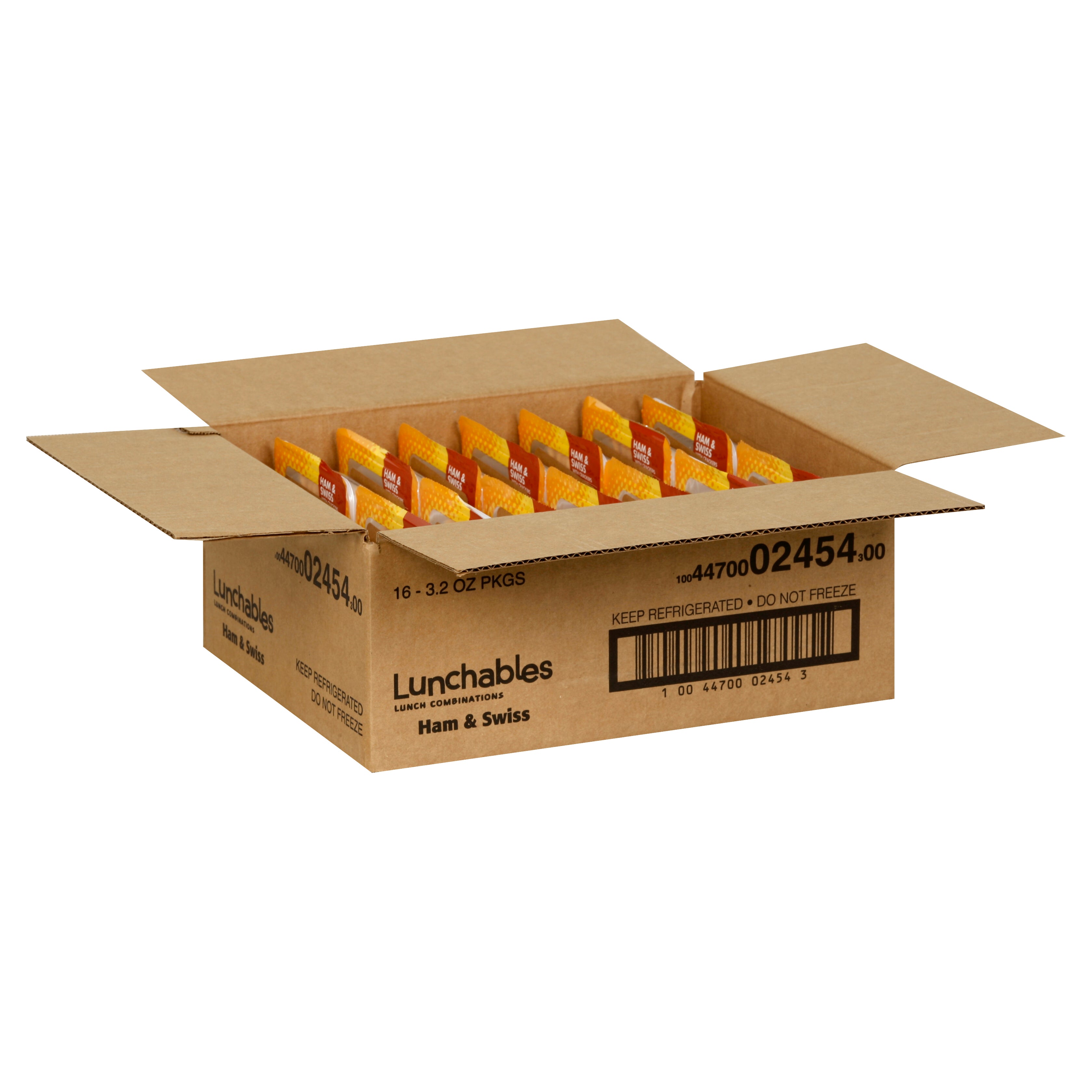 Lunchable Ham & Swiss Cheese, 3.2 Ounce Size - 16 Per Case.
