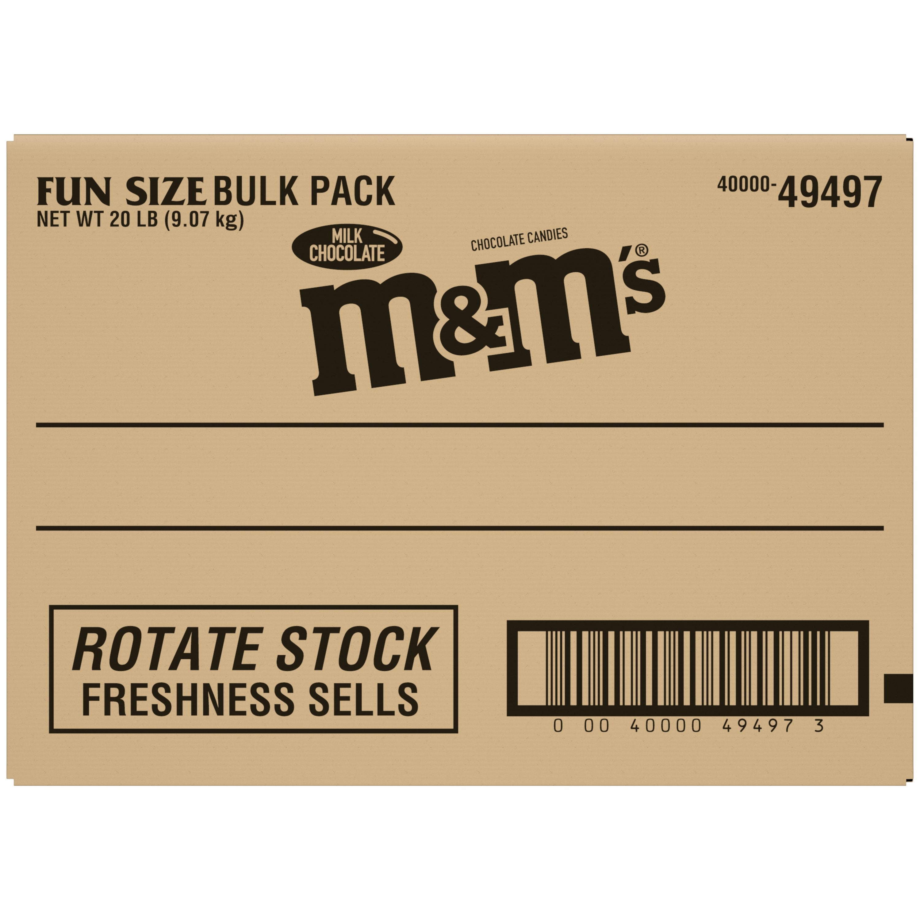 M&m's Milk Chocolate Fun Size Pouch Poundbulk 20 Pound Each - 1 Per Case.
