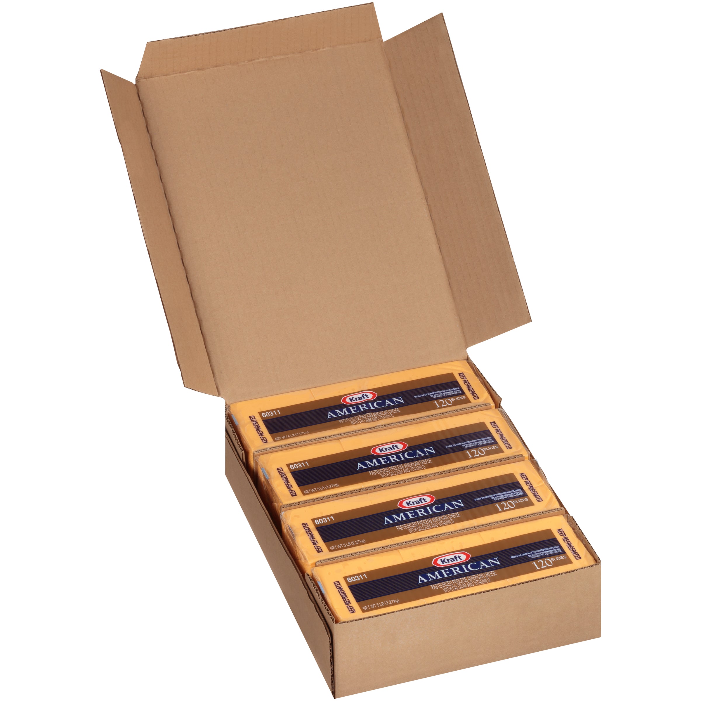 KRAFT American Sliced Cheese (120 Slices) 5 lb. 4 Per Case