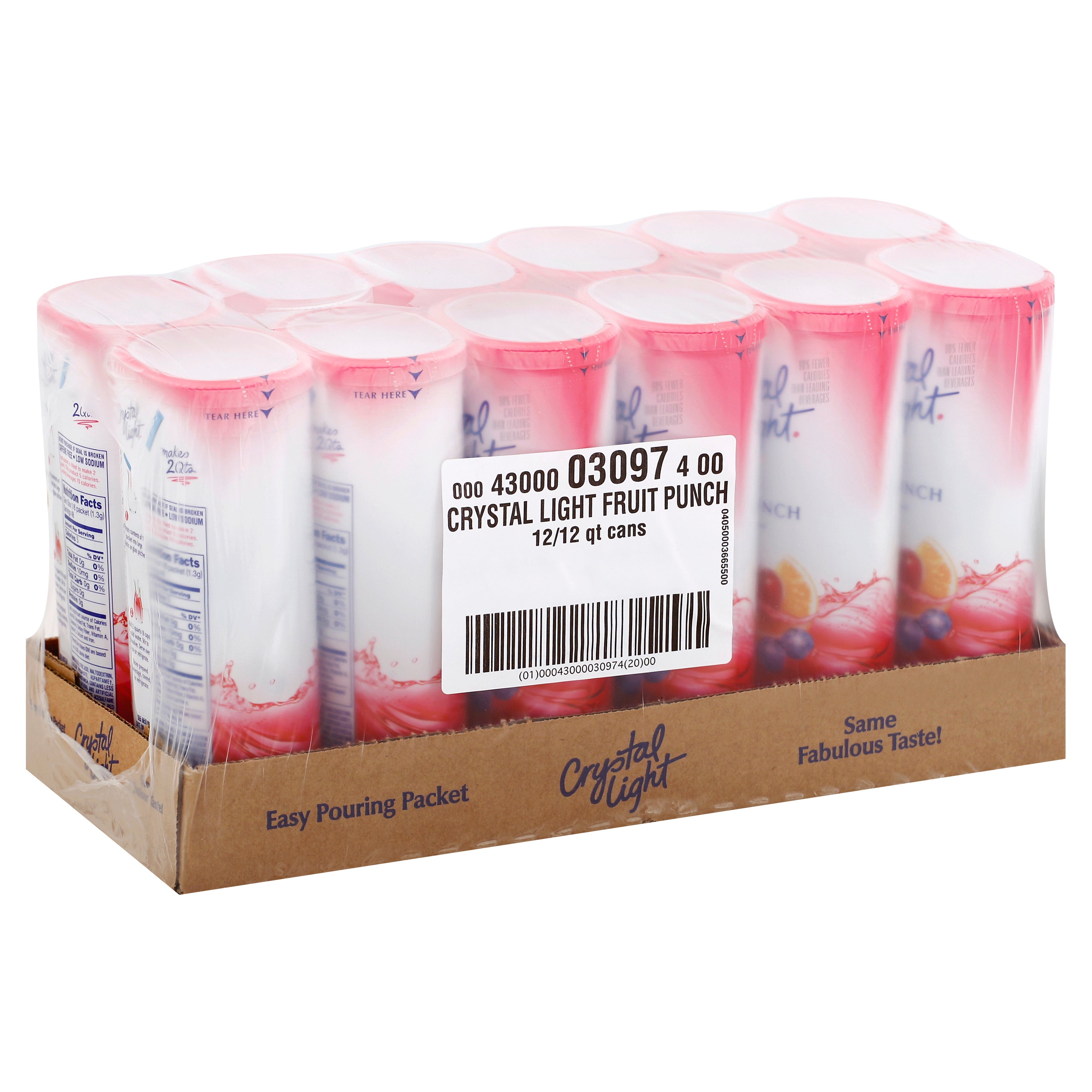 Crystal Light Fruit Punch Beverage Mix, 2.04 Ounce Size - 12 Per Case.