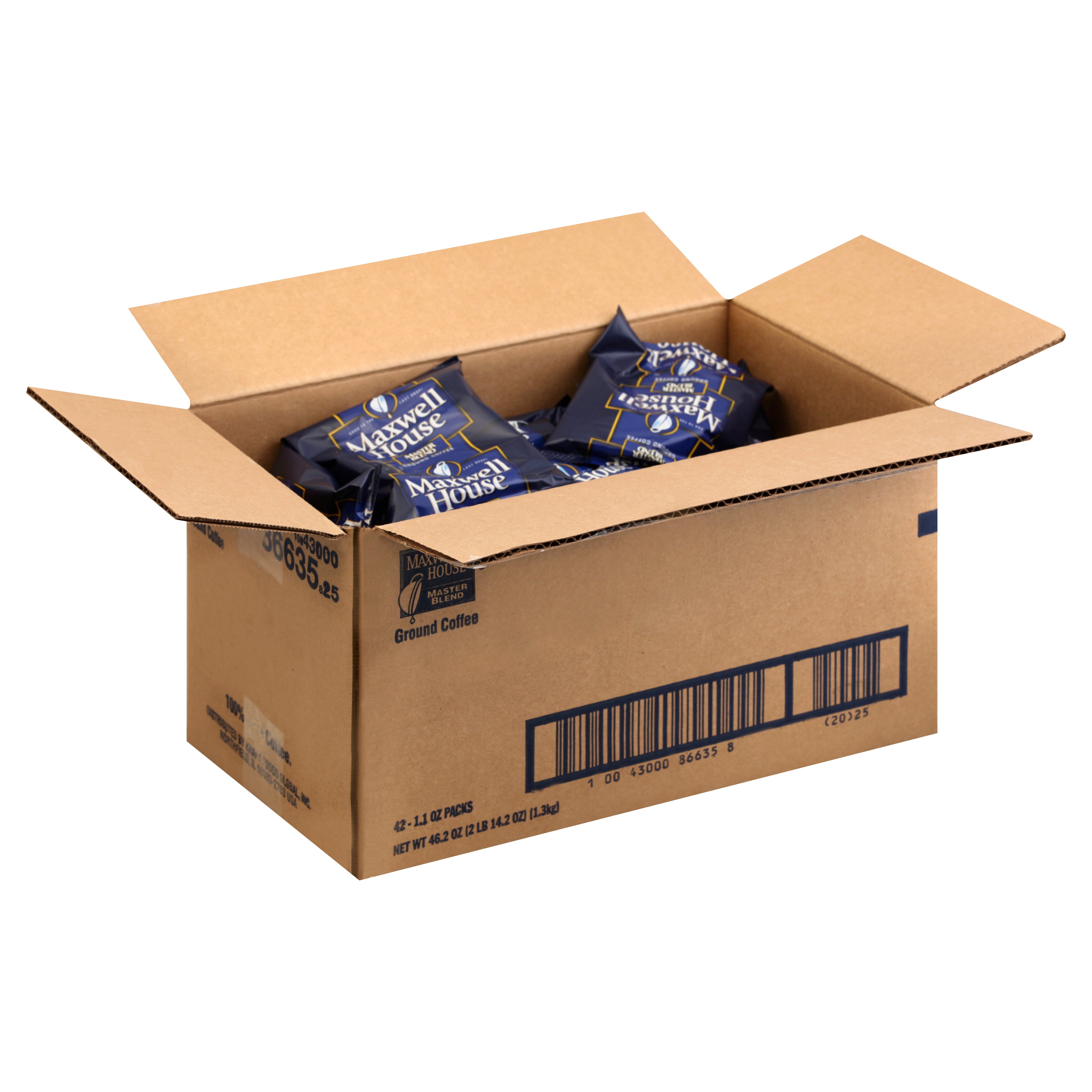 Maxwell House Coffee Master Blend Ground Coffee, 2.888 Pound Each - 1 Per Case.