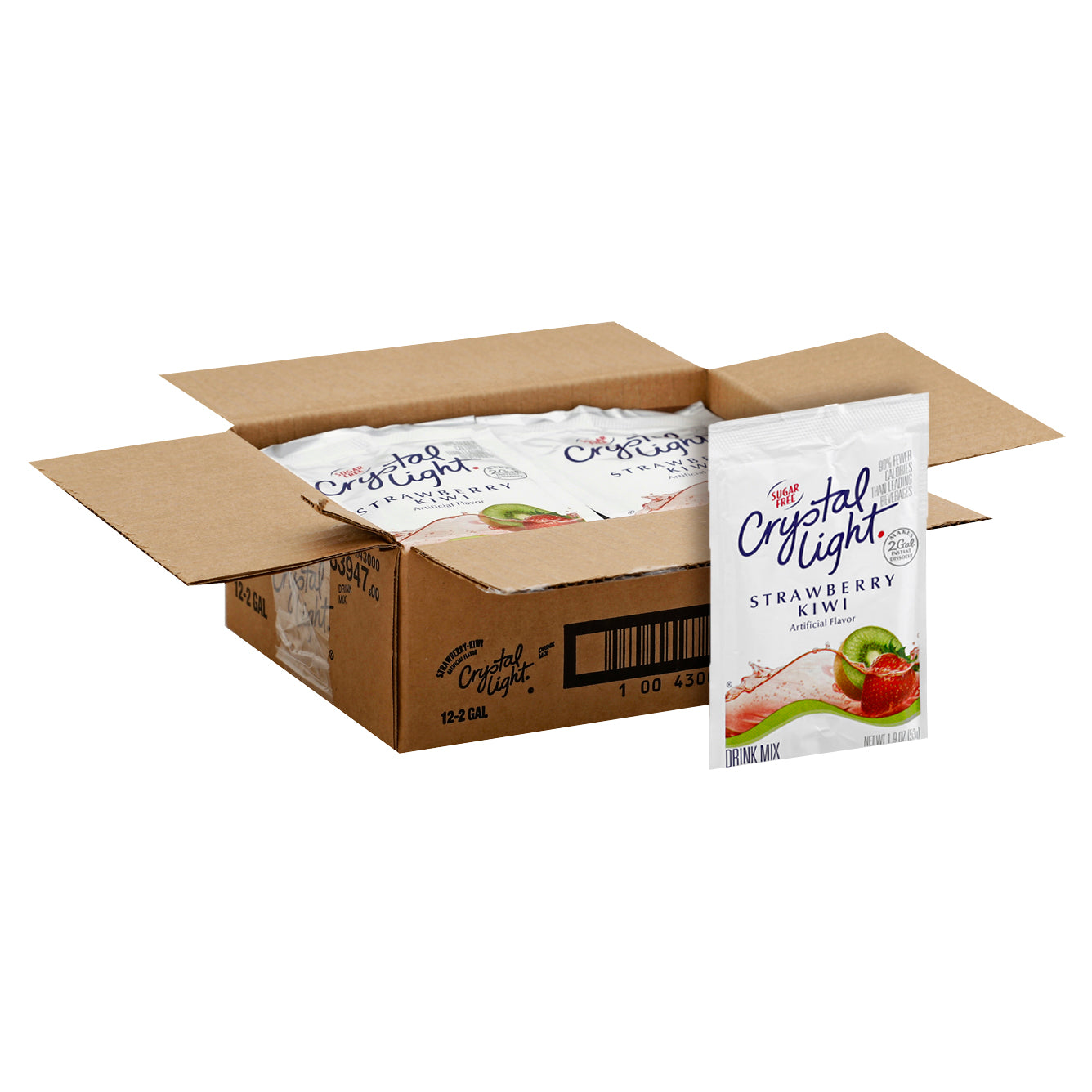 CRYSTAL LIGHT Sugar Free Strawberry Kiwi Powdered Beverage Mix 1.9 Ounce Pouch 12