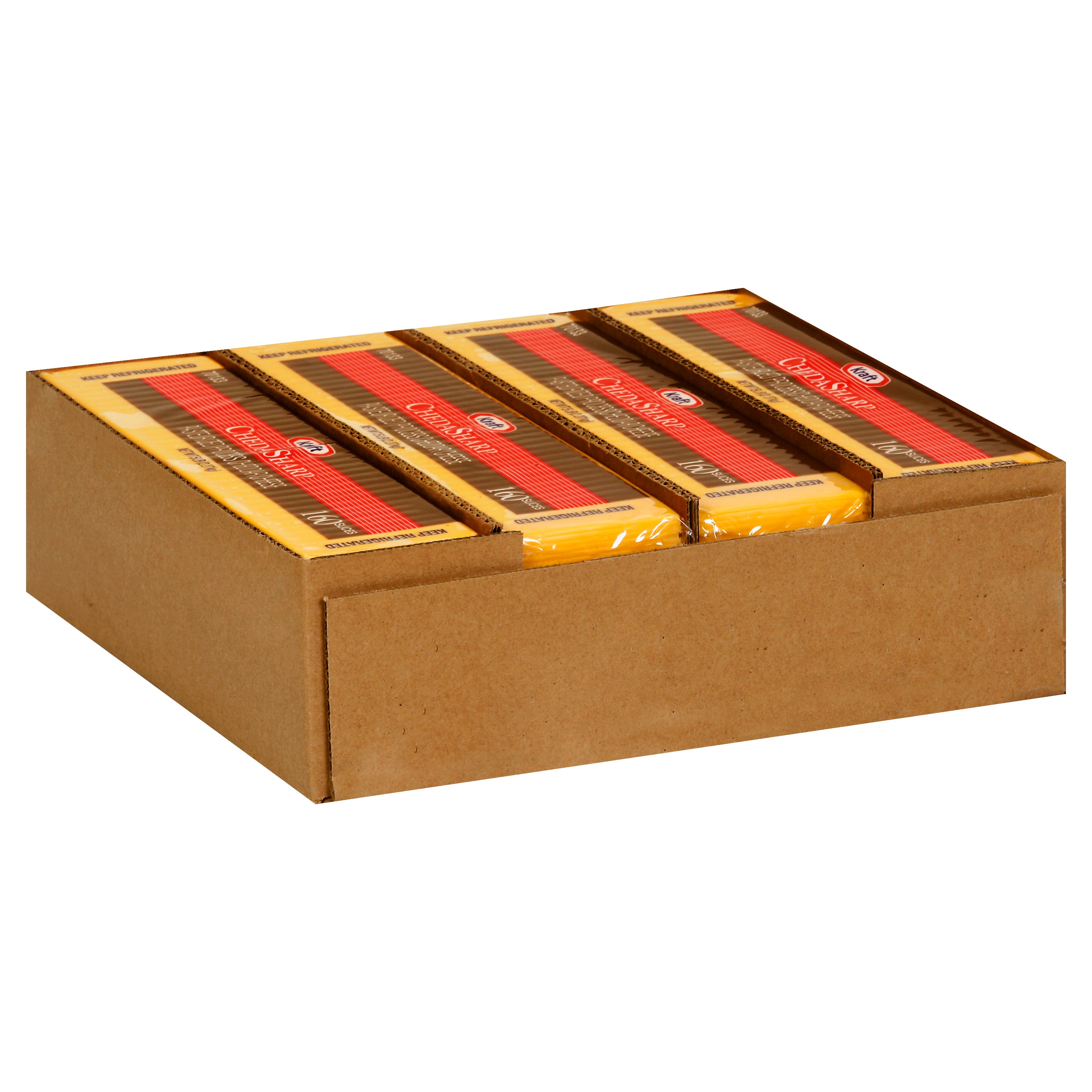 KRAFT ChedaSharp Sliced Cheddar Cheese (160 Slices) 5 lb. 4 Per Case
