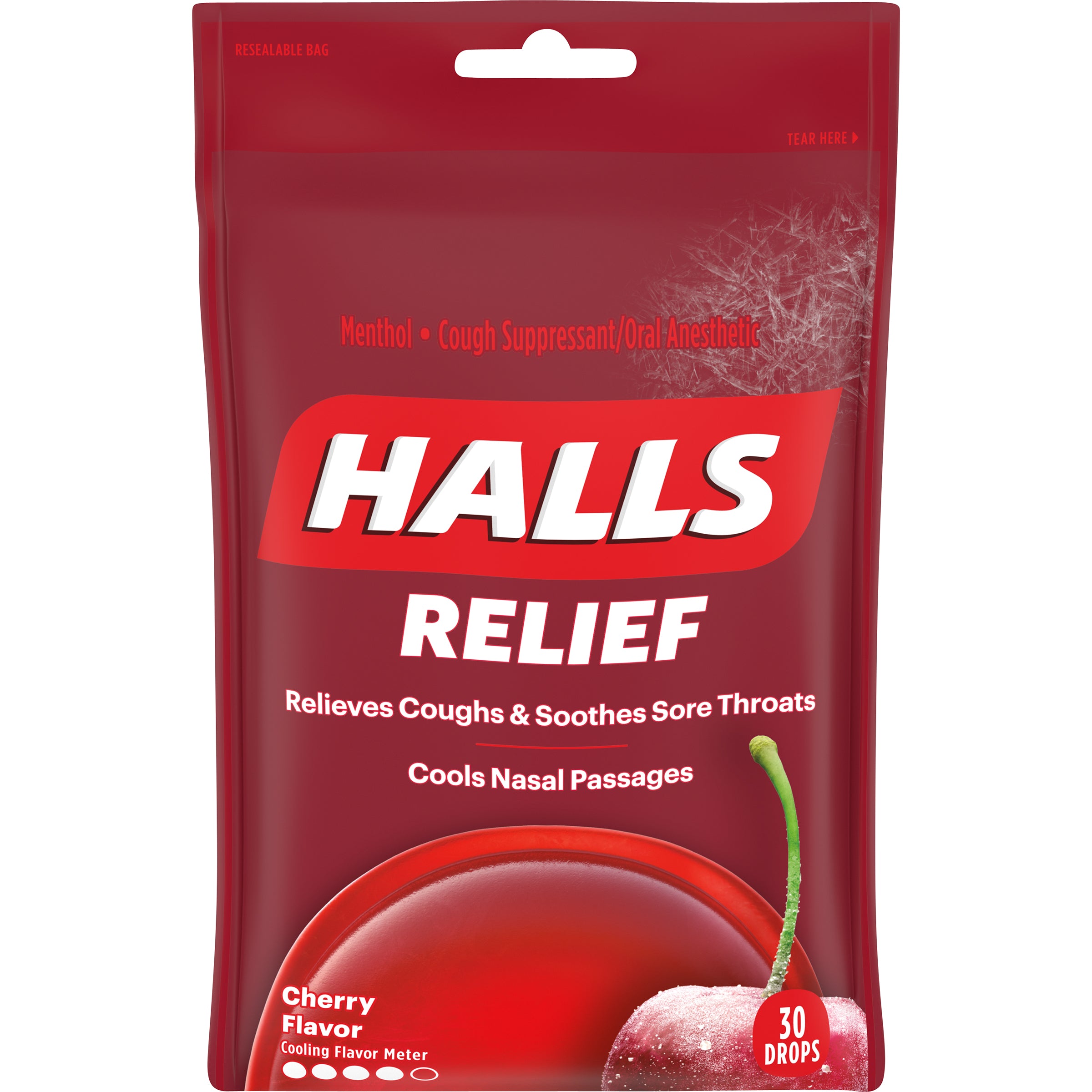 Pc Halls Cherry Bag 30 Count Packs - 48 Per Case.