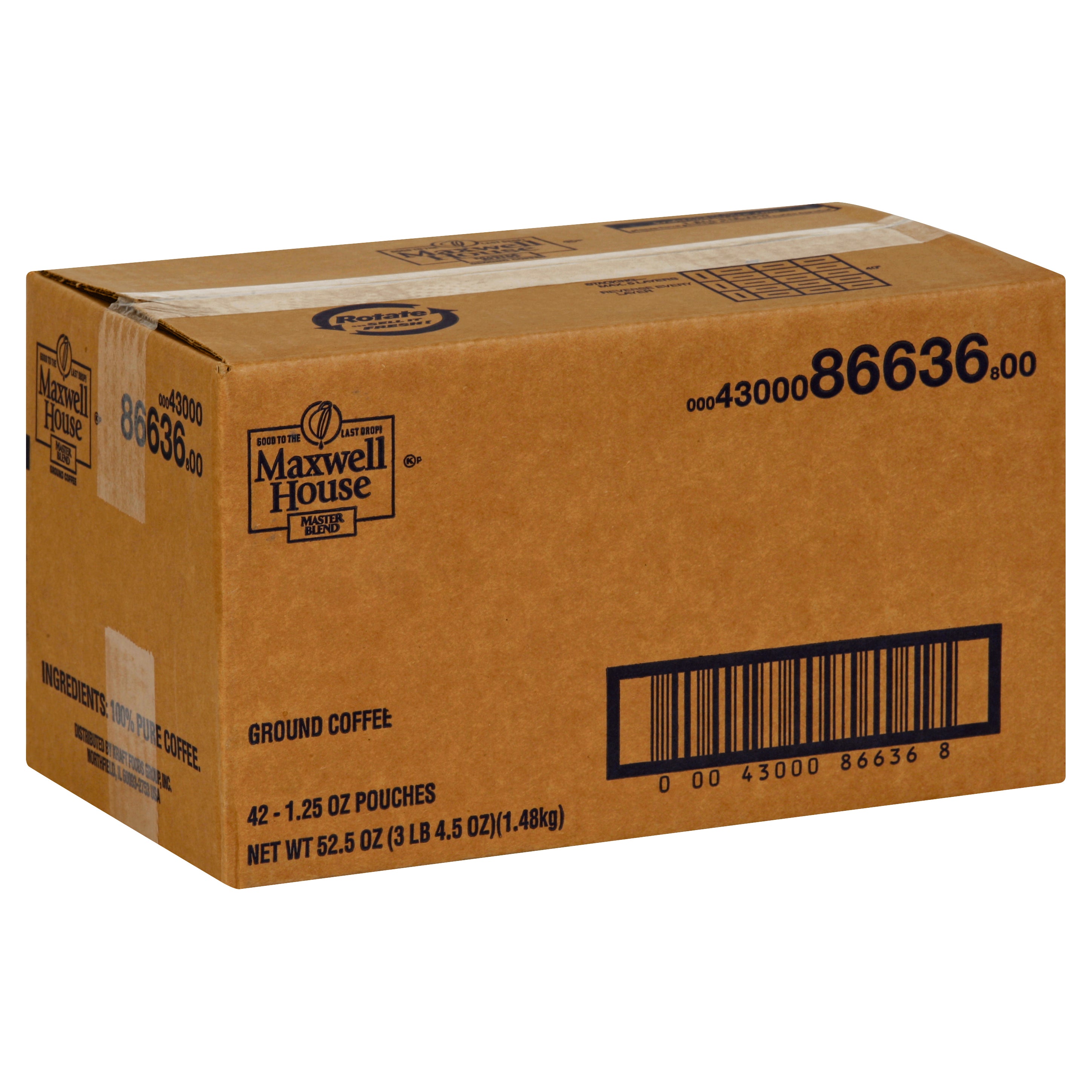 Maxwell House Coffee Master Blend Ground Coffee, 3.281 Pound Each - 1 Per Case.