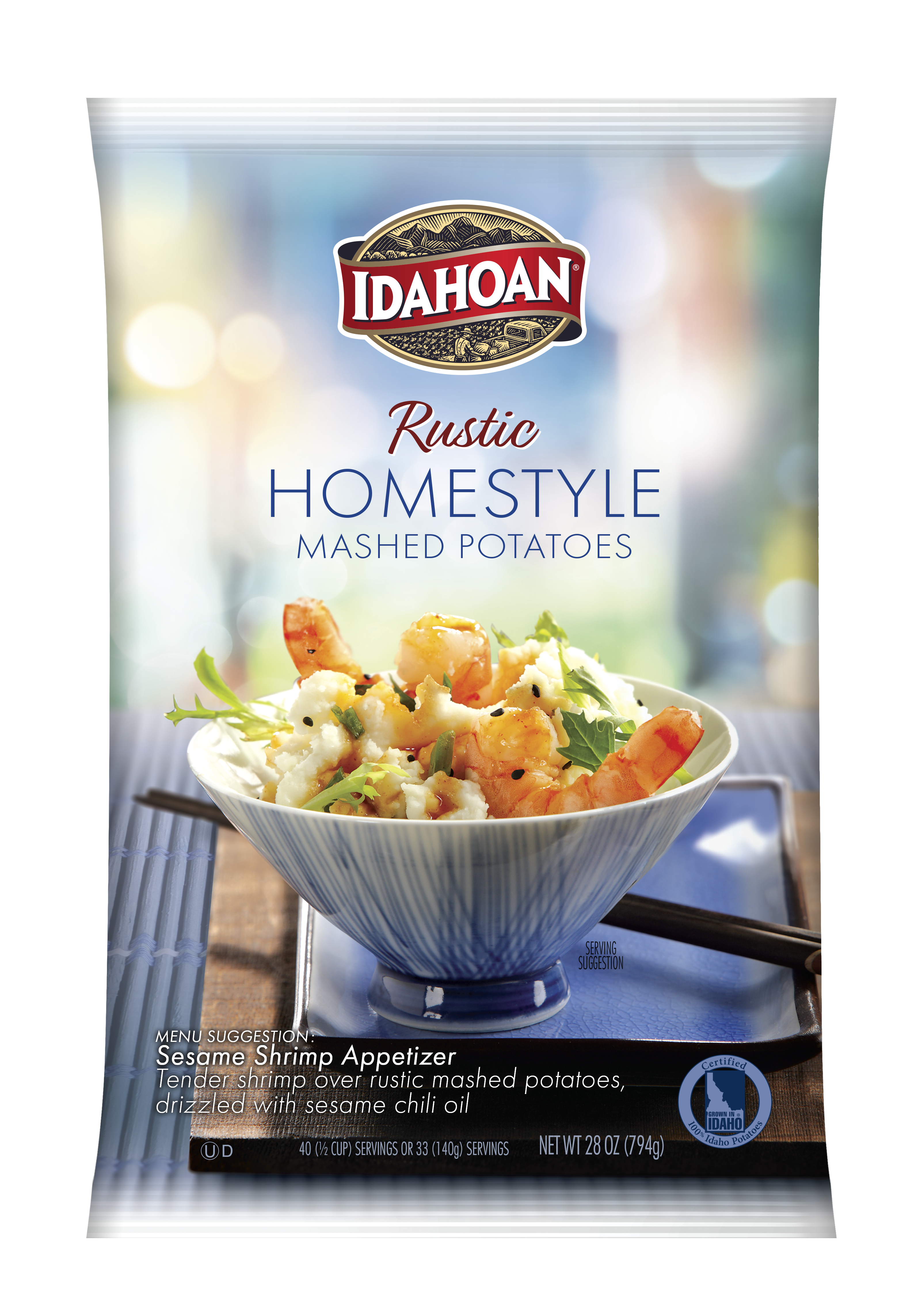 Idahoan® Rustic Homestyle Mashed Potatoes Hs (Lumps Only) 28 Ounce Size - 12 Per Case.