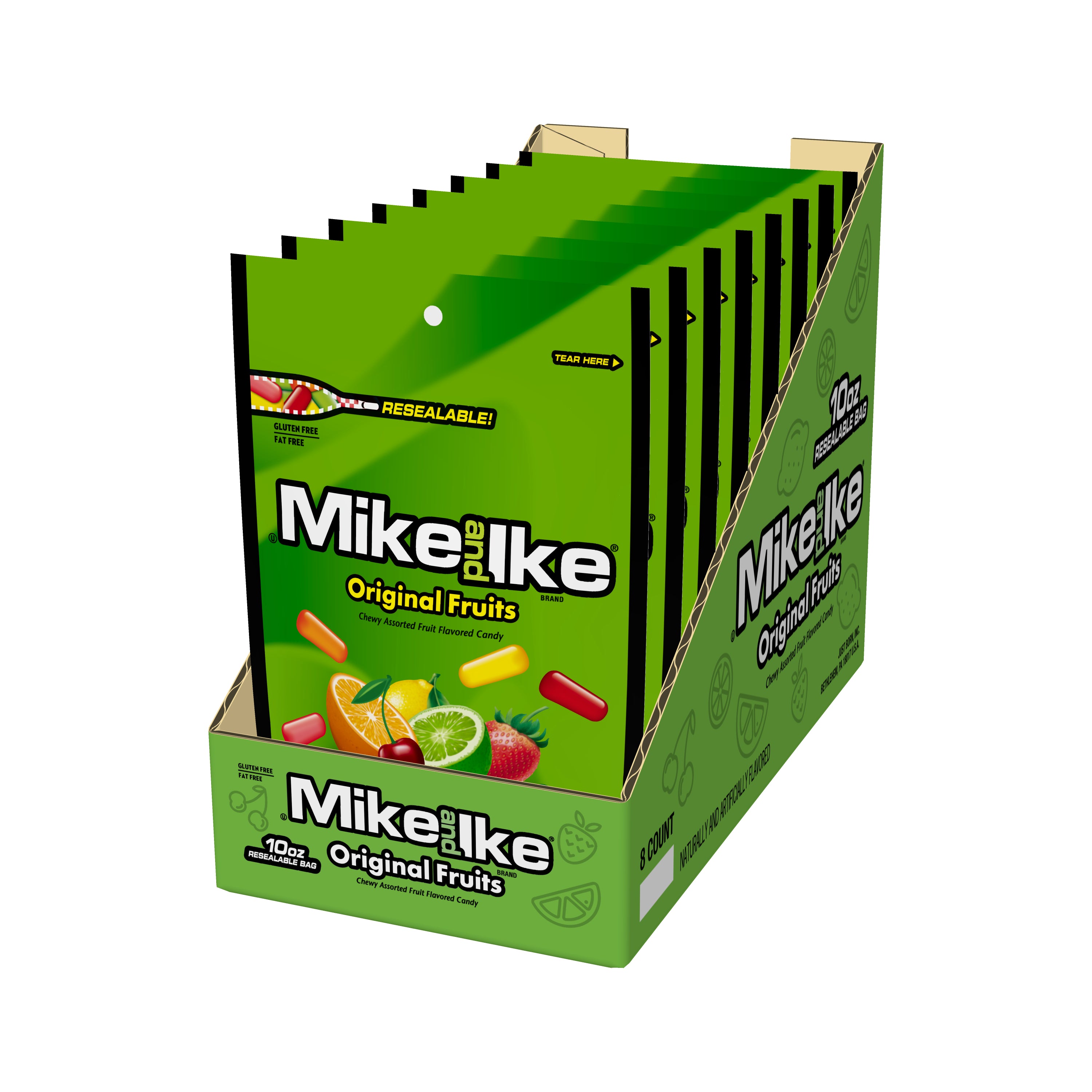 Mike And Ike® Original Fruits Stand Up BagCase 10 Ounce Size - 8 Per Case.