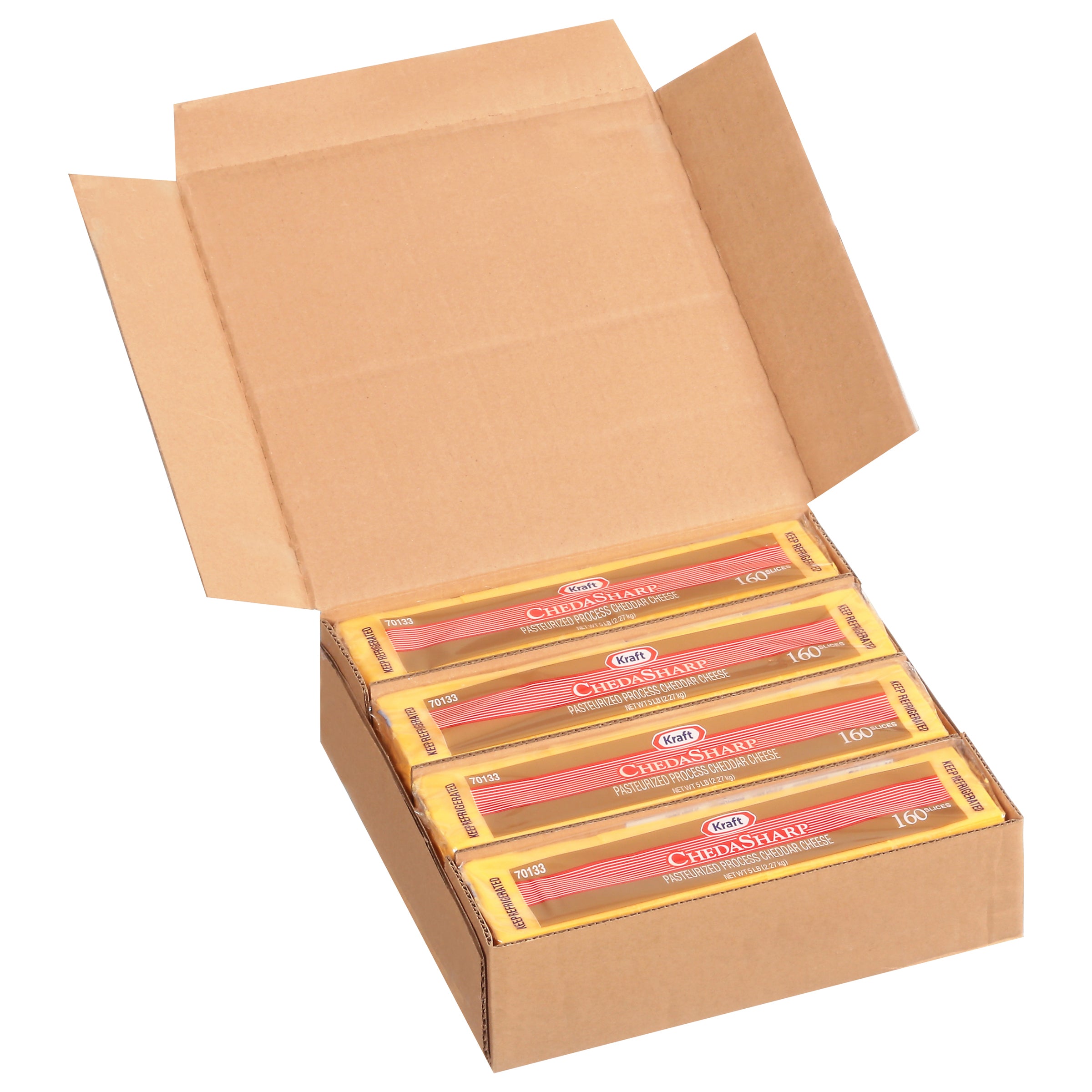 KRAFT ChedaSharp Sliced Cheddar Cheese (160 Slices) 5 lb. 4 Per Case