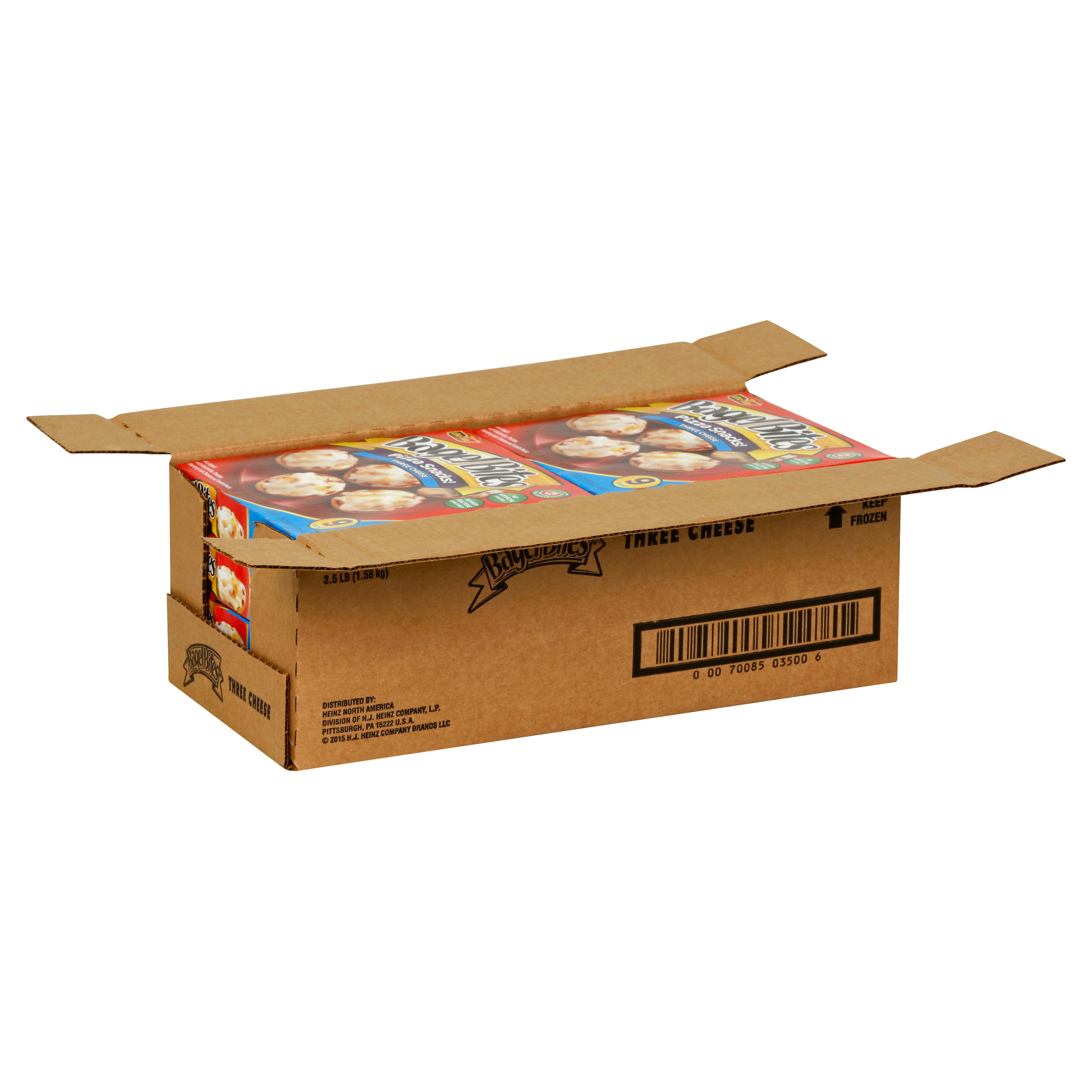 Bagel Bites Frozen Pizza & Appetizers Three Cheese 7 Ounce Size - 8 Per Case.