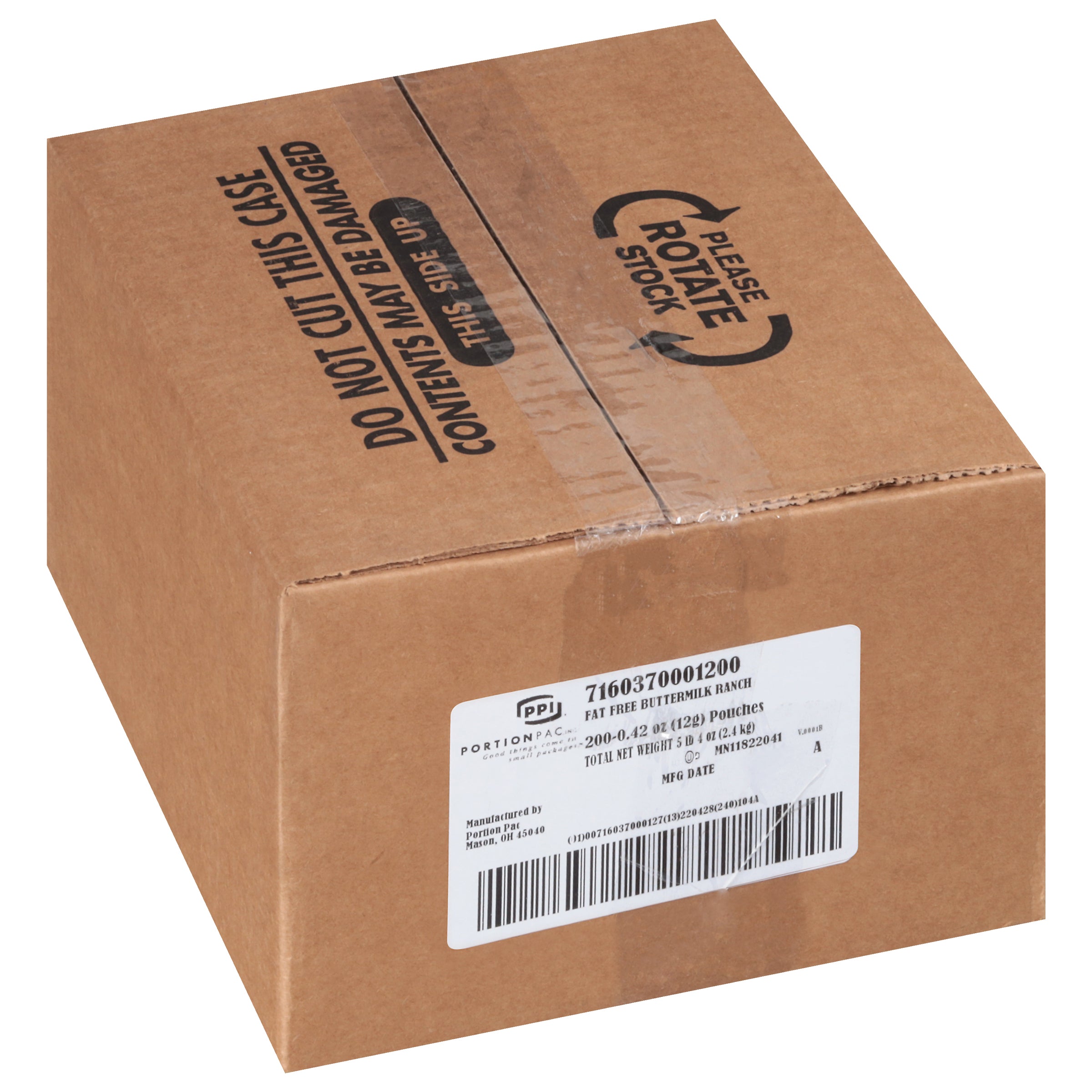 PPI Single Serve Fat Free Buttermilk Ranch Dressing 12 Gram Packets 200 Per Case