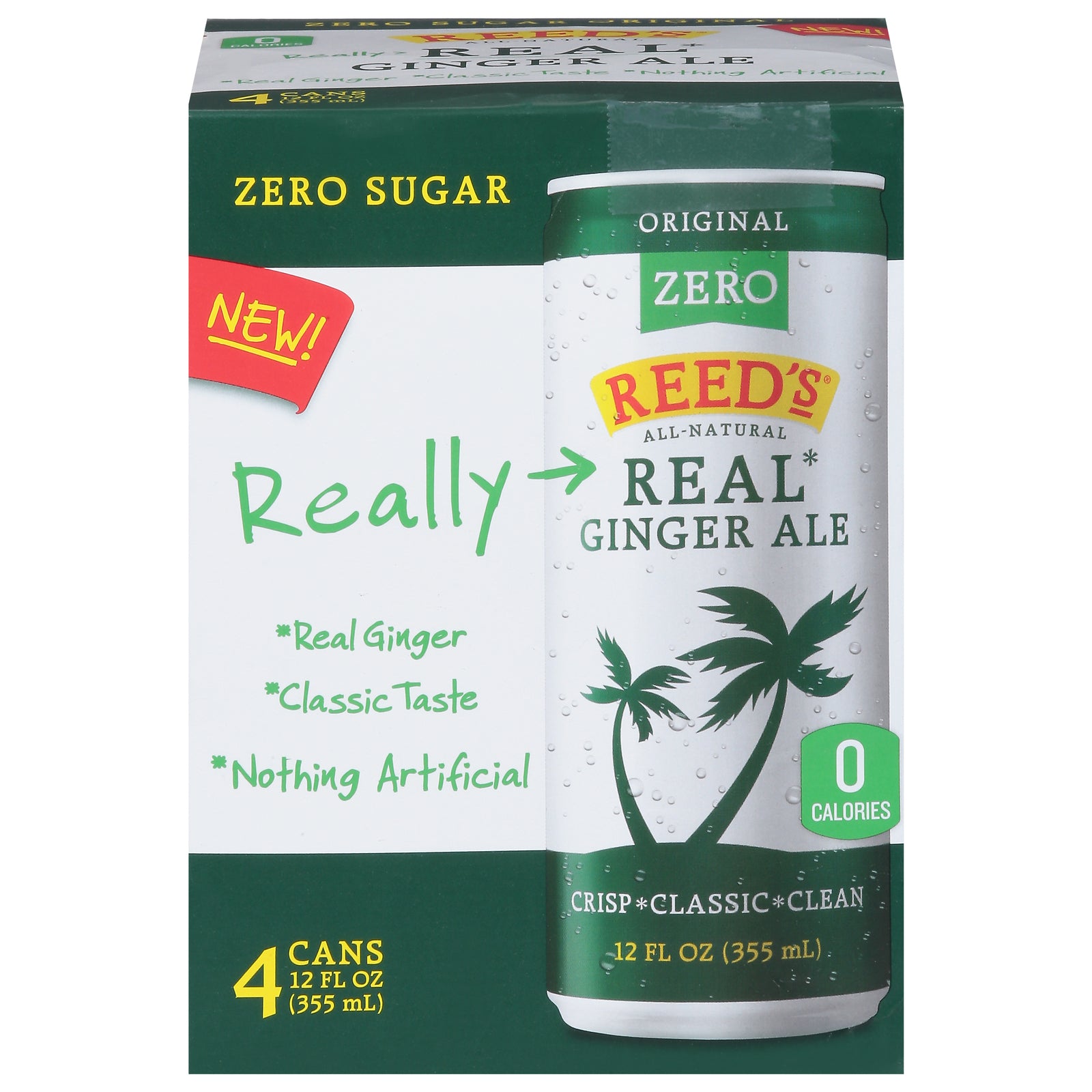 Reed's - Ginger Ale Zero Sleek - Case of 6-4/12 FZ