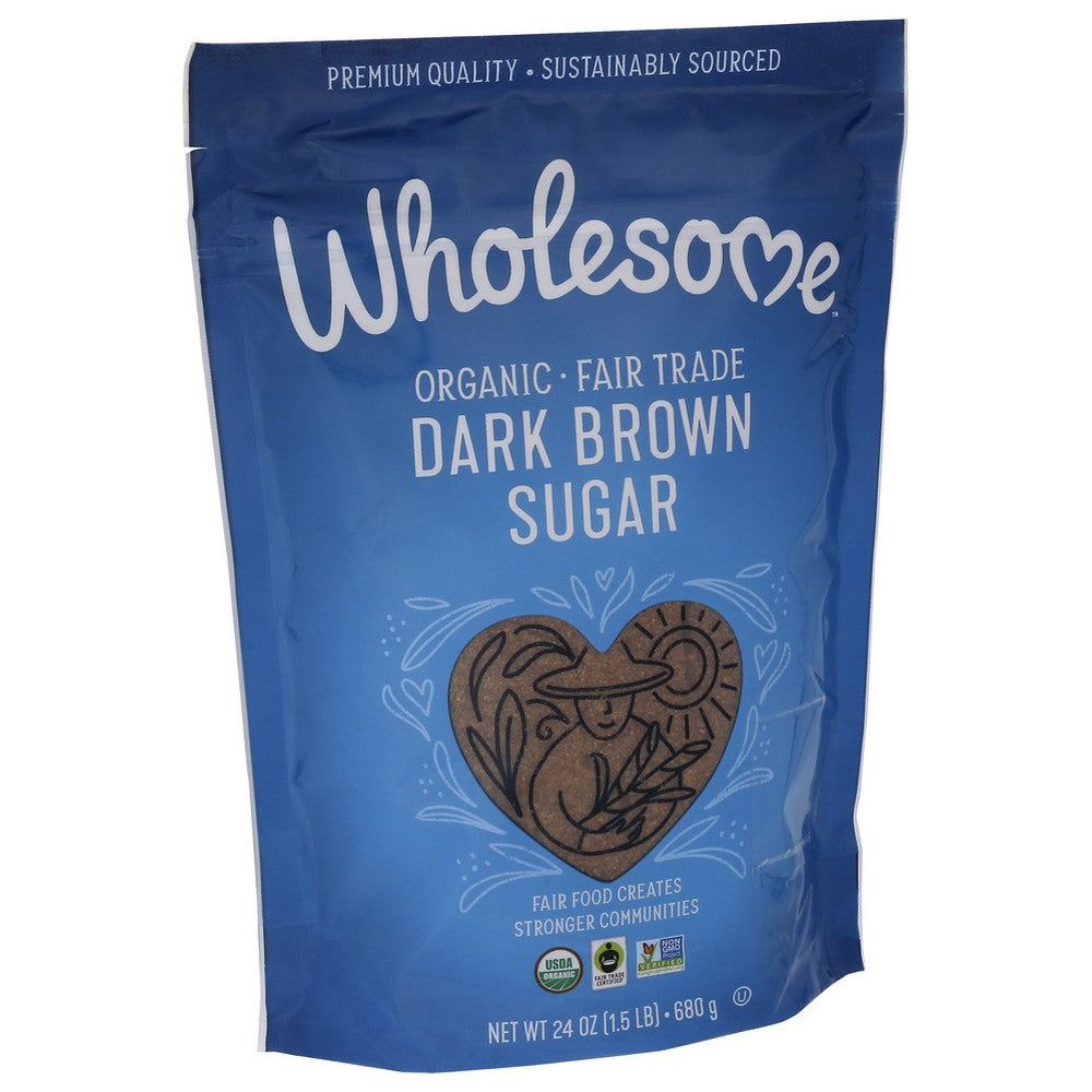 Wholesome Sugar Brown Dark Organic Ftc - 24 Ounce,  Case of 6