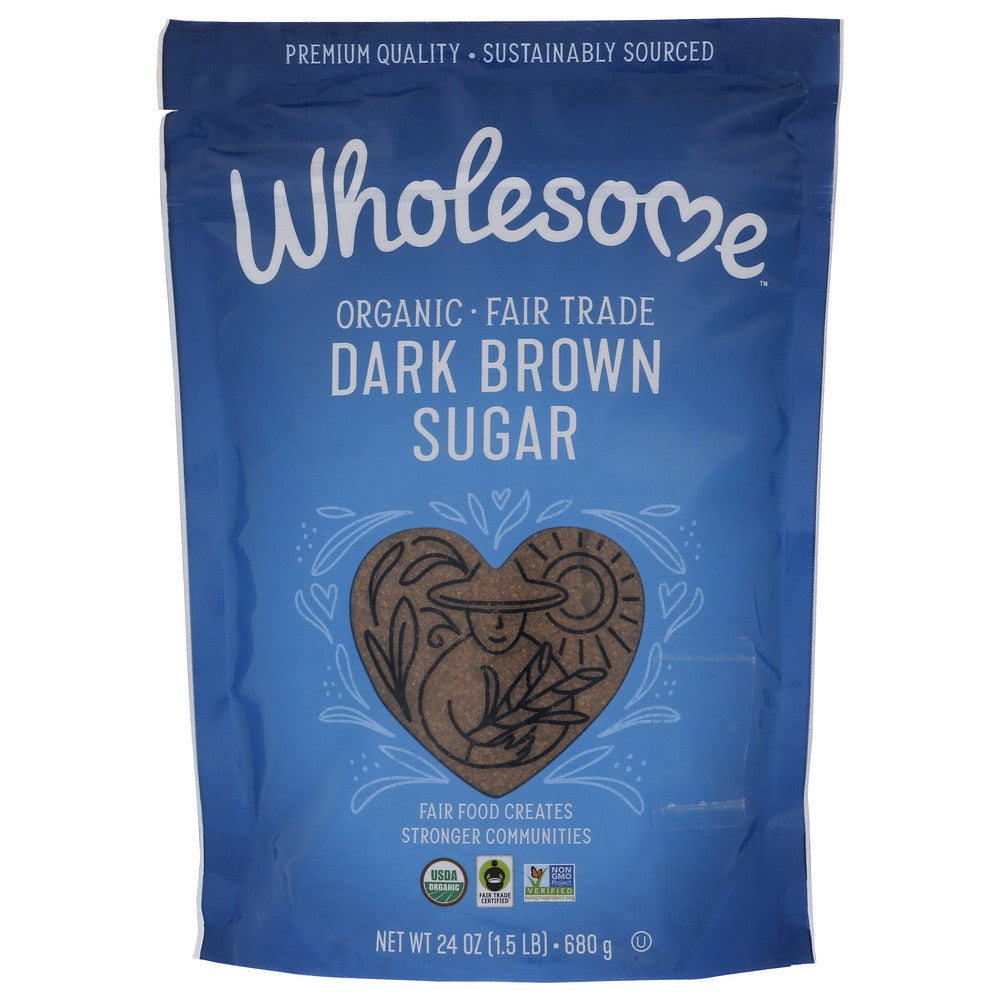 Wholesome Sugar Brown Dark Organic Ftc - 24 Ounce,  Case of 6