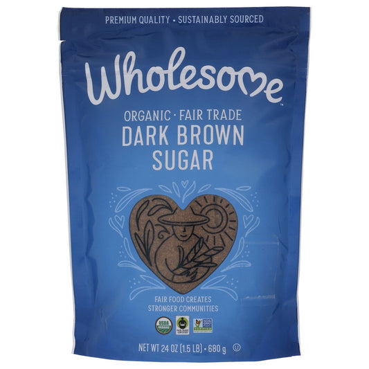 Wholesome Sugar Brown Dark Organic Ftc - 24 Ounce,  Case of 6