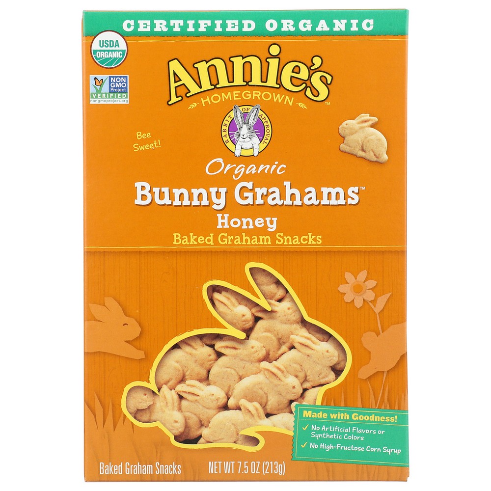 Annie's Homegrown™ , Annie's Homegrown Organicanic Honey Bunny Grahams Baked Graham Snacks, 7.5 Oz.,  Case of 12