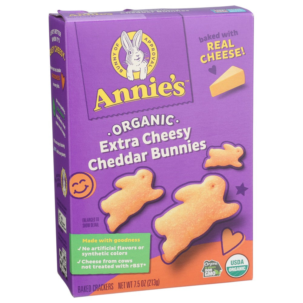 Annie's Homegrown™ , Annie's Homegrown Organicanic Extra Cheesy Cheddar Bunnies Crackers, 7.5 Oz.,  Case of 12