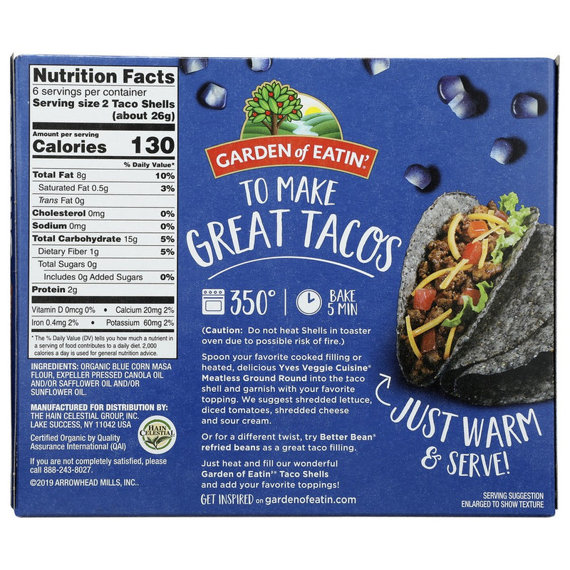 Garden Of Eatin Taco Shell Blue - 6 Ounce, Case of 12