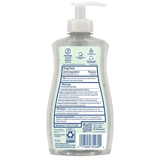 Dial Fragrance-Free Antibacterial Hand Sanitizer Gel, 11 Fluid Ounce, 12 Per Case