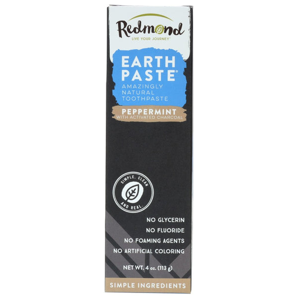 Redmond 018788207245 , Redmond Earthpaste Toothpaste, Peppermint With Charcoal, 4 Oz.,  Case of 1