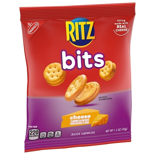 Mondelez Foodservice Ritz Bitz Cheese Sandwich Crackers 1.5 Ounce Size - 60 Per Case